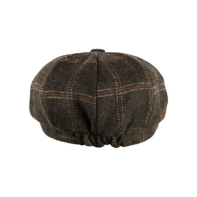 Carlyle - Tweed Newsboy Cap - Window Pane Green (Newsboy / Bakerboy Caps) - Eurostick