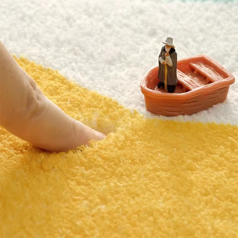 Nordic Style Living Room Decoration Plush Carpet Fluffy Soft Flower Shape Rug Simple Rugs for Bedroom Washable Bedside Floor Mat