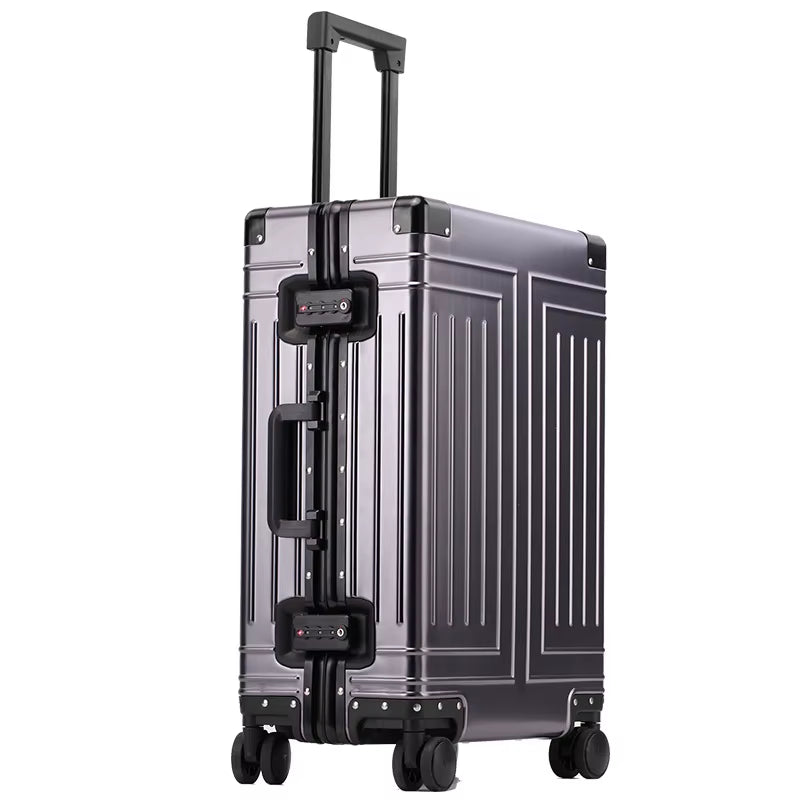 20"24"26"30" Inch Aluminum Trolley Suitcase Waterproof Metallic Cabin Luggage Trolly Bag Aluminium Travel Suitcase with Wheels