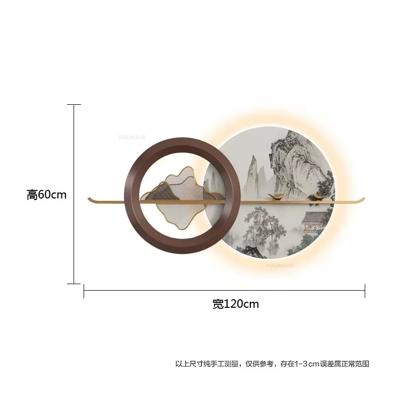 Modern Living Room Hanging Decorations Porch Bedroom Metal Pendant New Chinese Style Home Decor Luxury Luminous Room Decoration