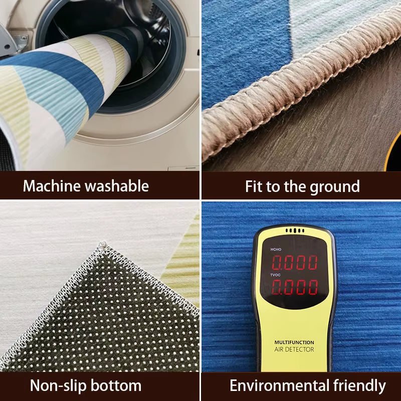 Scandinavian Light Luxury Living Room Carpet Orange High-Grade Home Decoration Soft Rugs for Bedroom Area Rug Large Lounge Mat