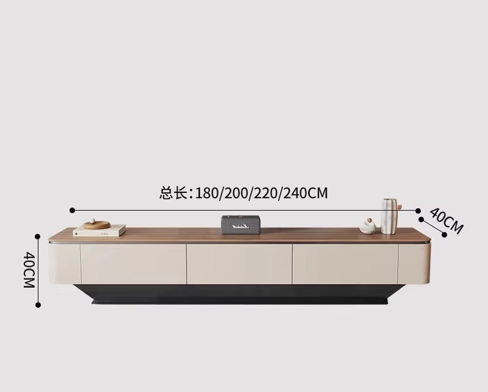 Medieval Style Solid Wood Leaf Coffee Table Household Living Room Modern Simple Creative TV Cabinet Combination