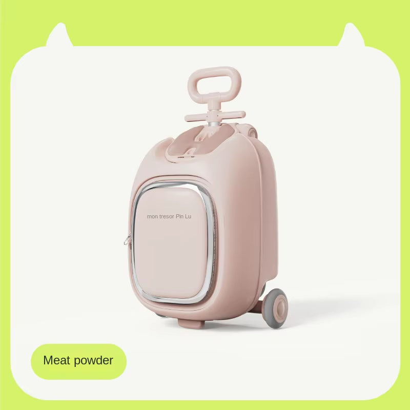 Children'S Luggage Box Ride-On Three-In-One Baby Large Capacity 20-Inch Carry-On Suitcase with Wet/Dry Separation and Brakes