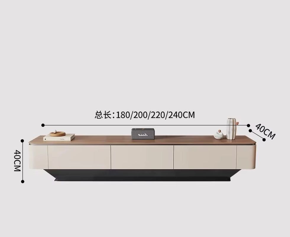 Medieval Style Solid Wood Leaf Coffee Table Household Living Room Modern Simple Creative TV Cabinet Combination