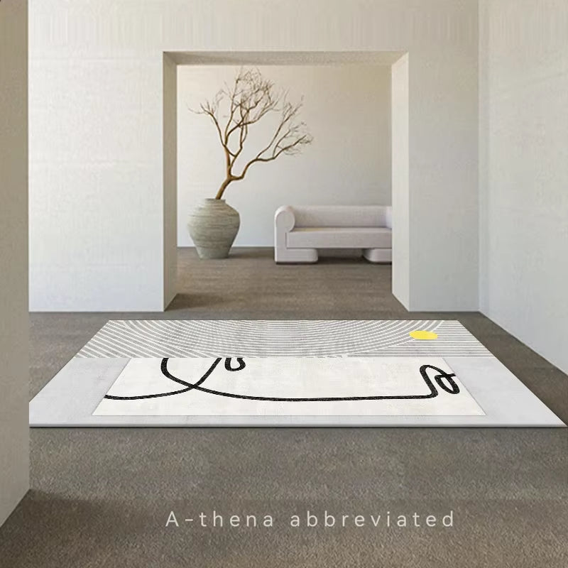 Japanese Wabi-Sabi Living Room Carpet Luxury Bedroom Decor Abstract Carpet Modern Nordic Lounge Rug Washable Non-Slip Floor Mat