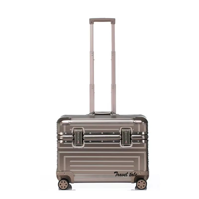 Aluminum Spinner 18" Camera Trolley Suitcase Pilot Luggage Bag Photography Suitcase on Wheels