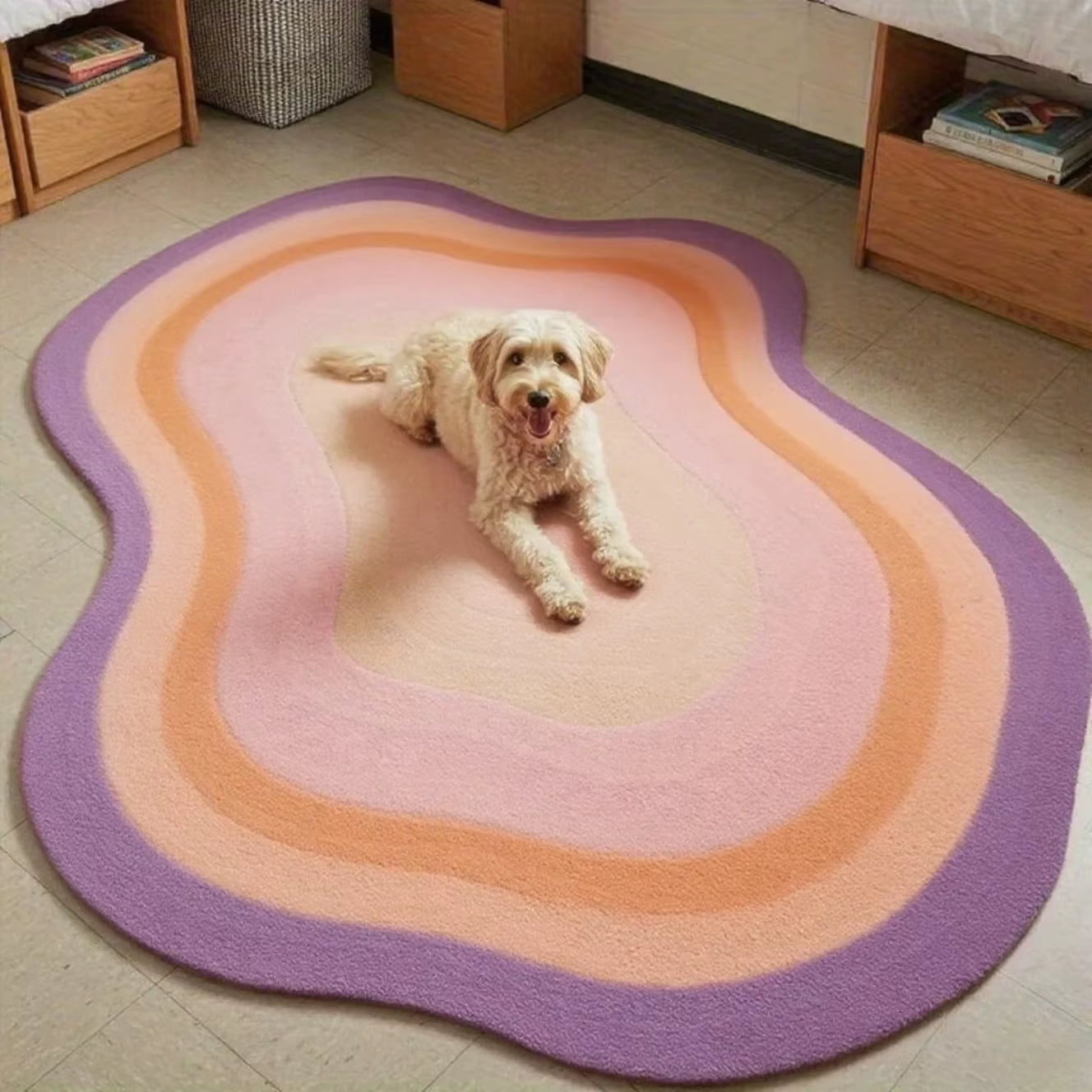 Dopamine Color Bedroom Decor Irregular Carpet Large Area Carpets for Living Room Thick Plush Cloakroom Floor Mat Fluffy Soft Rug