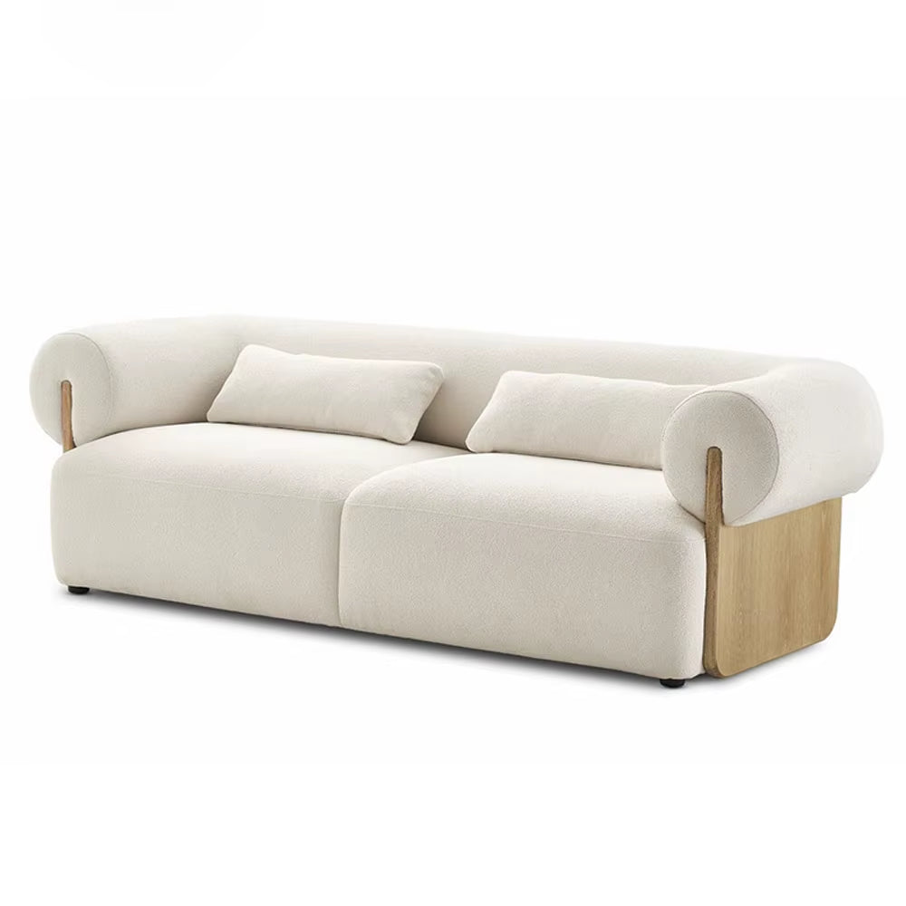 Italian Modular Couch Home Furniture Solid Wood Curved Sofa Fabric White Cashmere Living Room Sofas