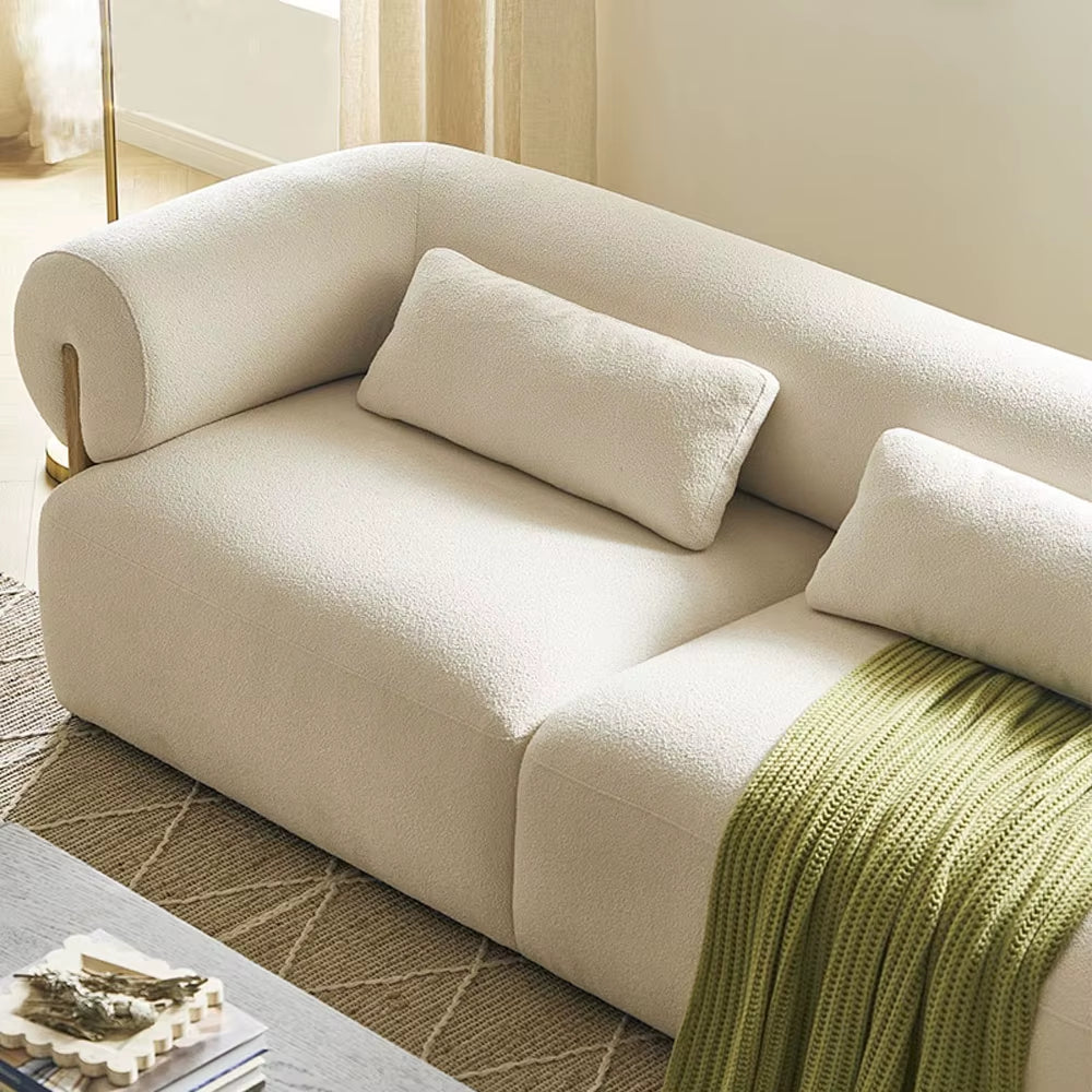 Italian Modular Couch Home Furniture Solid Wood Curved Sofa Fabric White Cashmere Living Room Sofas