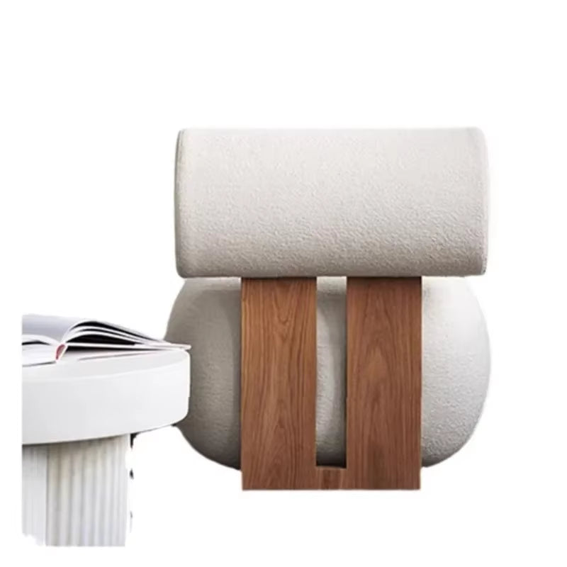 Household Nordic Solid Wood Single Sofa Chair Light Luxury Customizable Living Room Chair Simple Woolen Velvet Leisure Chair New