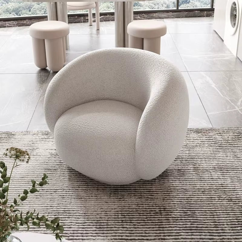 Living Room Sofa, Modern Armchair, Lambskin Sofa, Exquisite Cream Style, Creative and Exquisite, Household Furniture