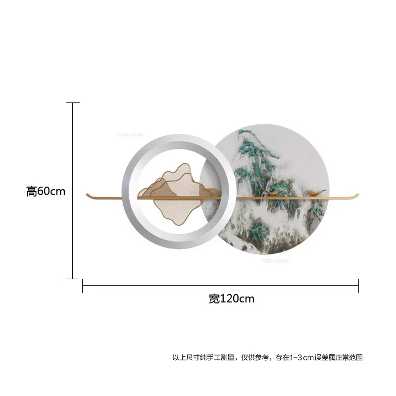 Modern Living Room Hanging Decorations Porch Bedroom Metal Pendant New Chinese Style Home Decor Luxury Luminous Room Decoration