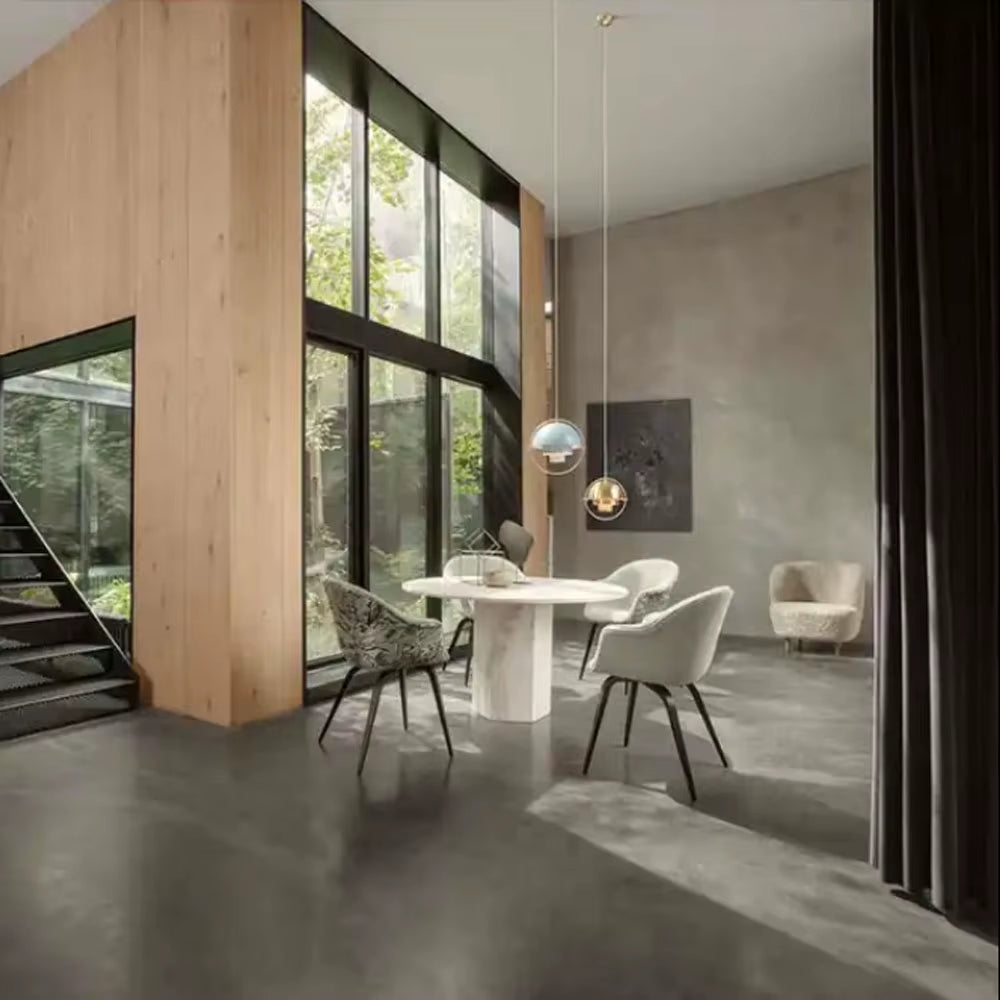 Round Travertine Dining Table Handmade Italian White Marble Design Beige Stone Table