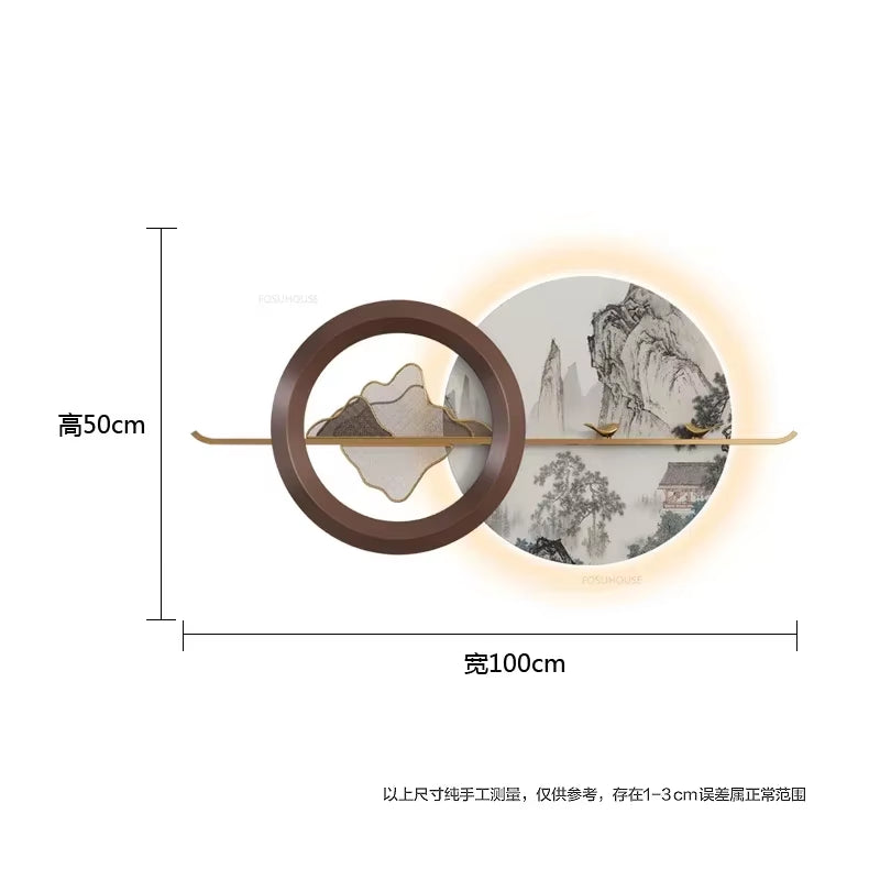 Modern Living Room Hanging Decorations Porch Bedroom Metal Pendant New Chinese Style Home Decor Luxury Luminous Room Decoration