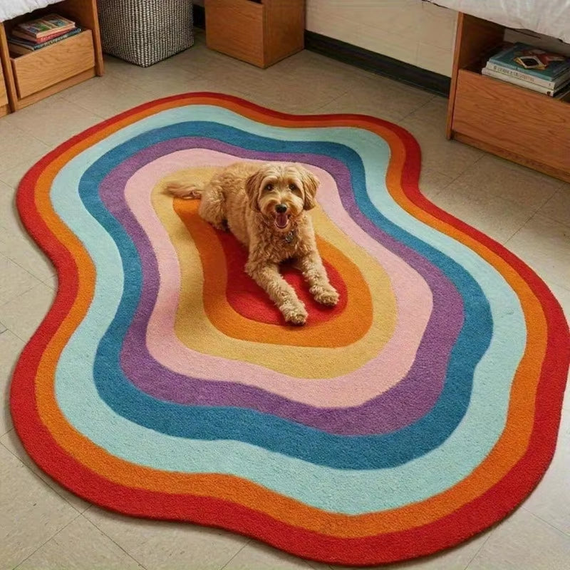 Dopamine Color Bedroom Decor Irregular Carpet Large Area Carpets for Living Room Thick Plush Cloakroom Floor Mat Fluffy Soft Rug